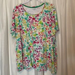 Laura Scott Woman Floral Short Sleeve Tee 3X